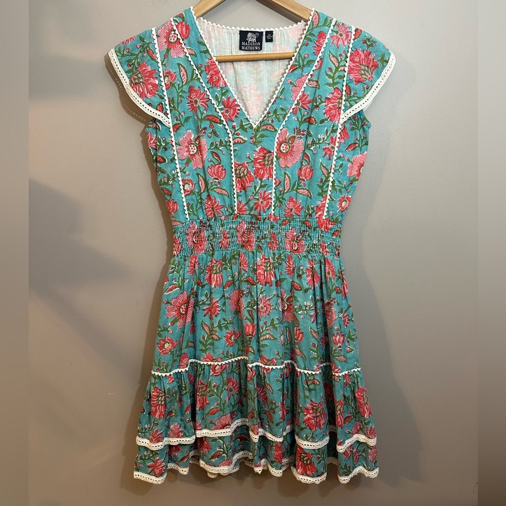 Madison Matthews Jane Floral Mini Dress Size X-Small